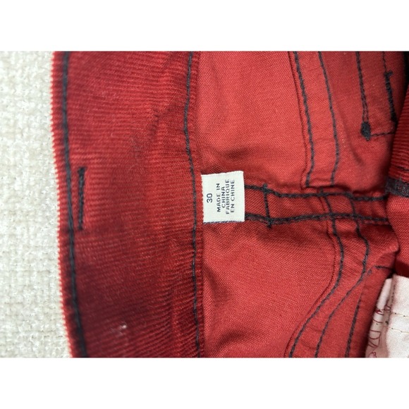 True Religion Mens Corduroy Straight Pants Size 30 Red - Picture 9 of 10